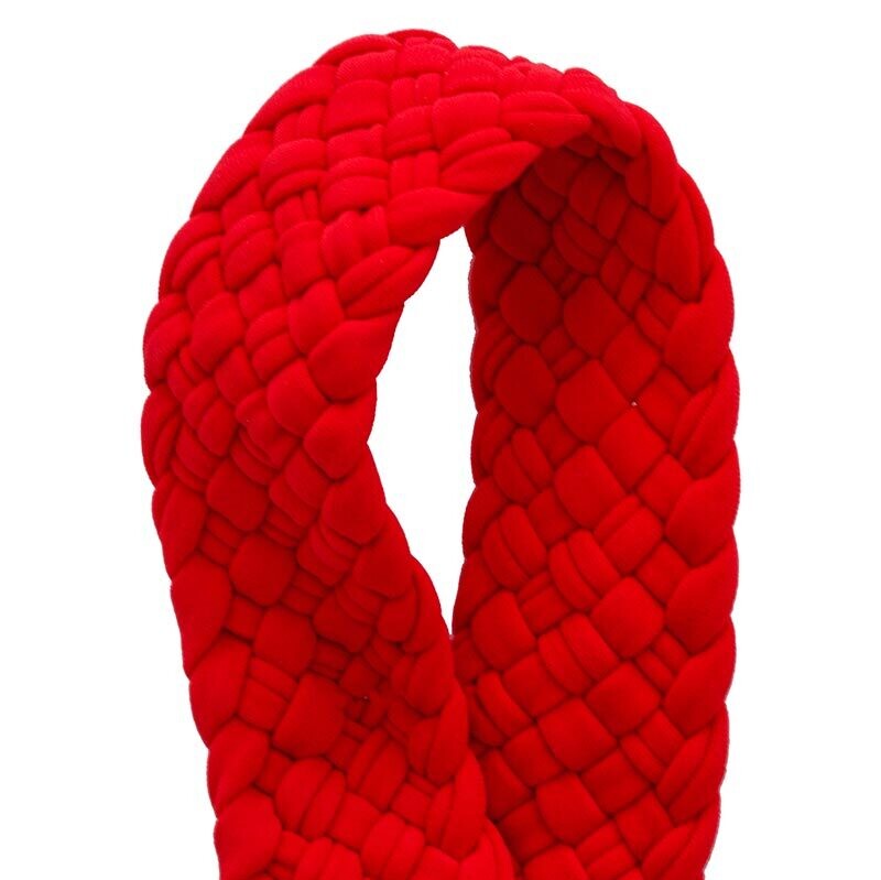 Wide Red Braided Headband