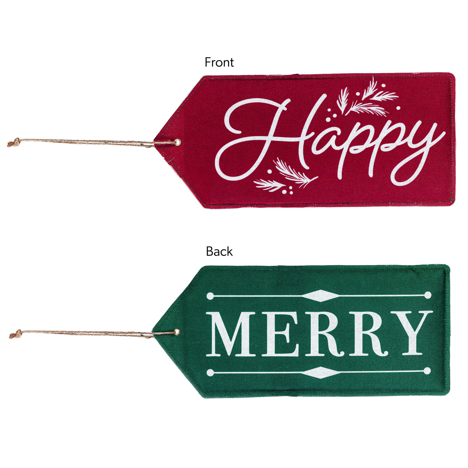 Merry Happy Reversible Door Tag
