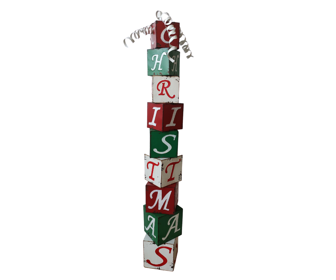 Tall Distressed Christmas Blocks