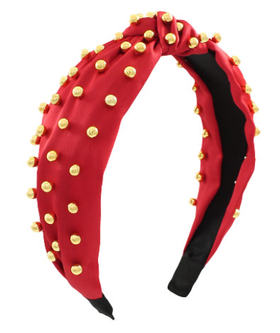 Red Gold Beaded Headband