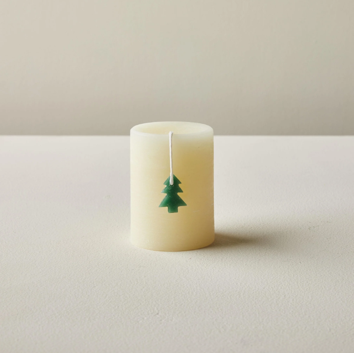 3" x 4" Ivory Tree Pillar Candle