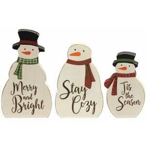 Merry & Bright Engraved Chunky Snowman
