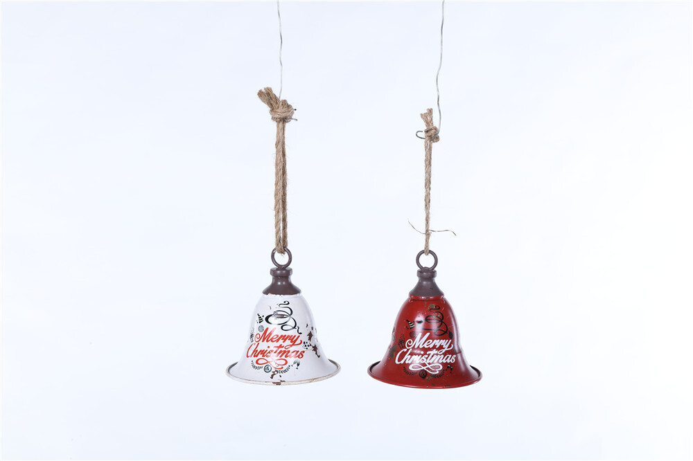 Sm Red &amp; White Merry Christmas Bell