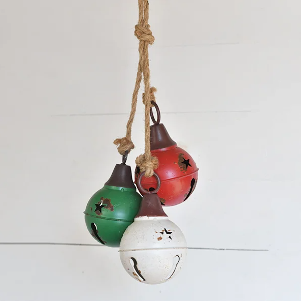 Round Tri Color Holiday Bells