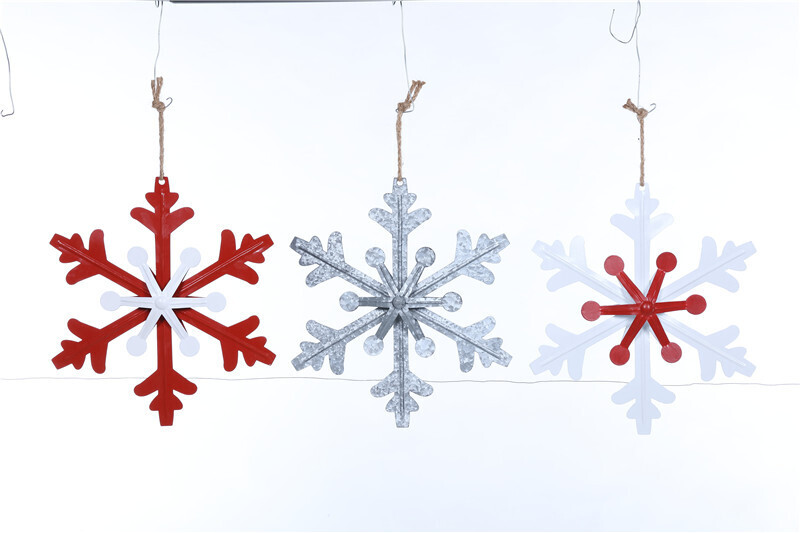Lg Double Sided Sliver Snowflake Ornament