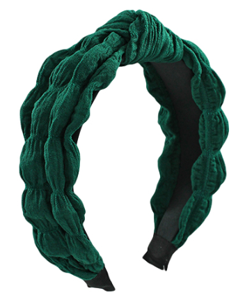Green Textured Knotted Headband