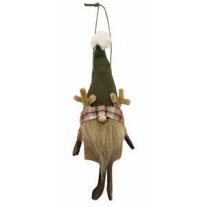 Green Reindeer Gnome Felted Ornament