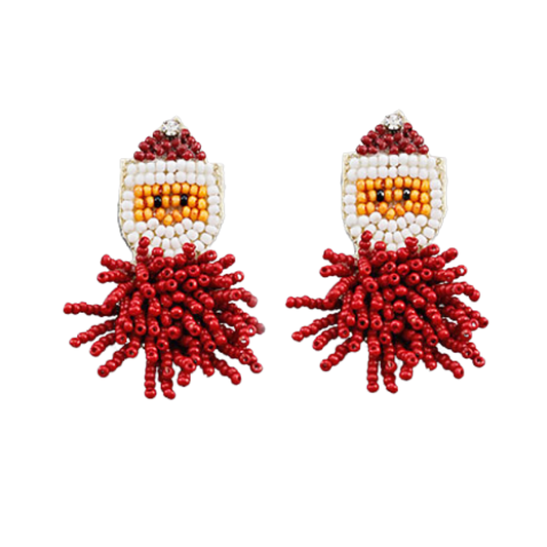 Santa Bead Tassel Earrings
