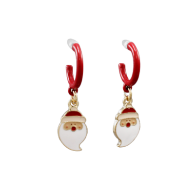 Santa Dangle Open Hoop Earrings