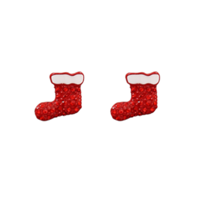 Crystal Stocking Christmas Earrings