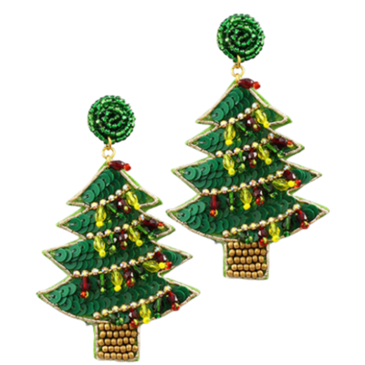 Christmas Tree W/ Lights Earrings