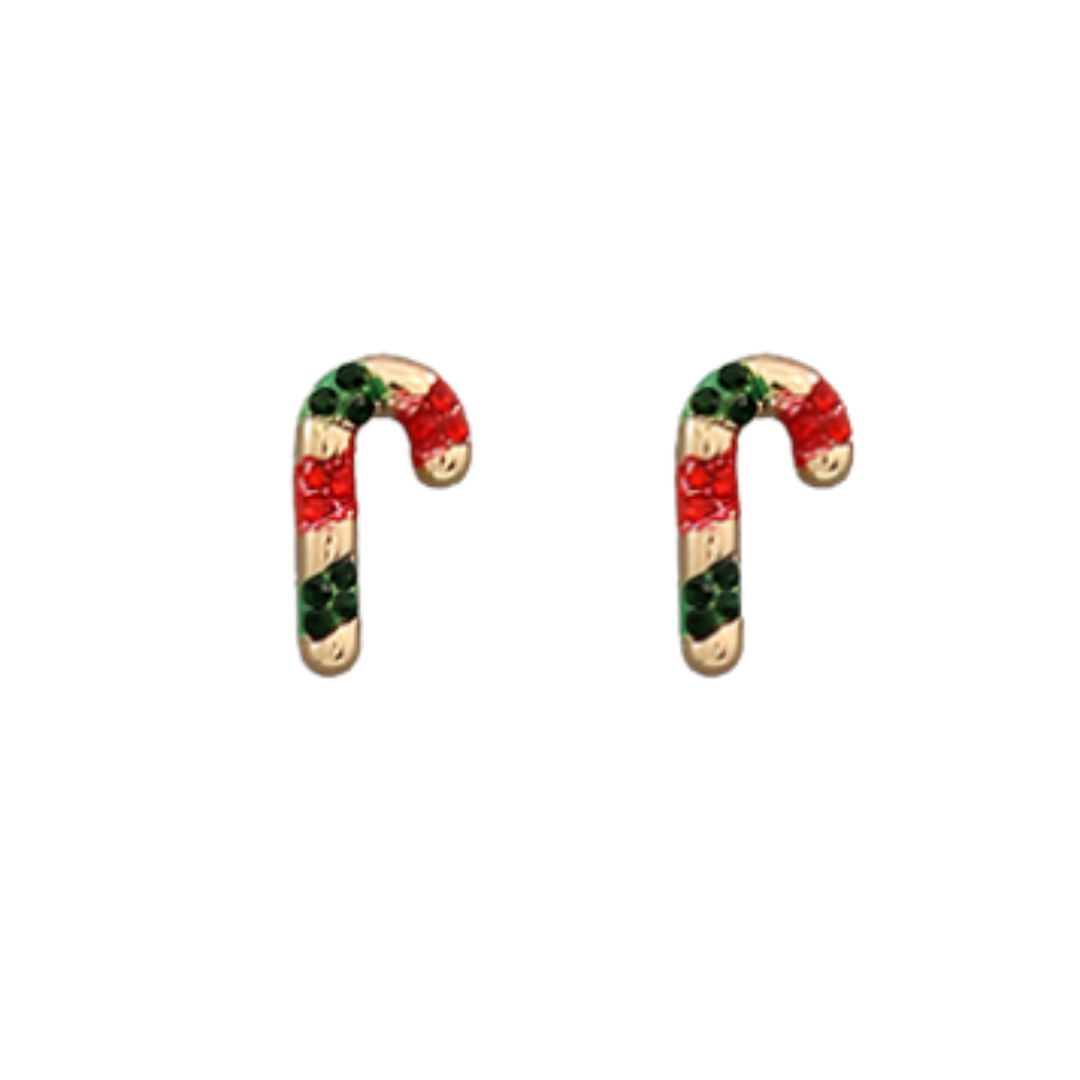 Candy Cane Crystal Earrings
