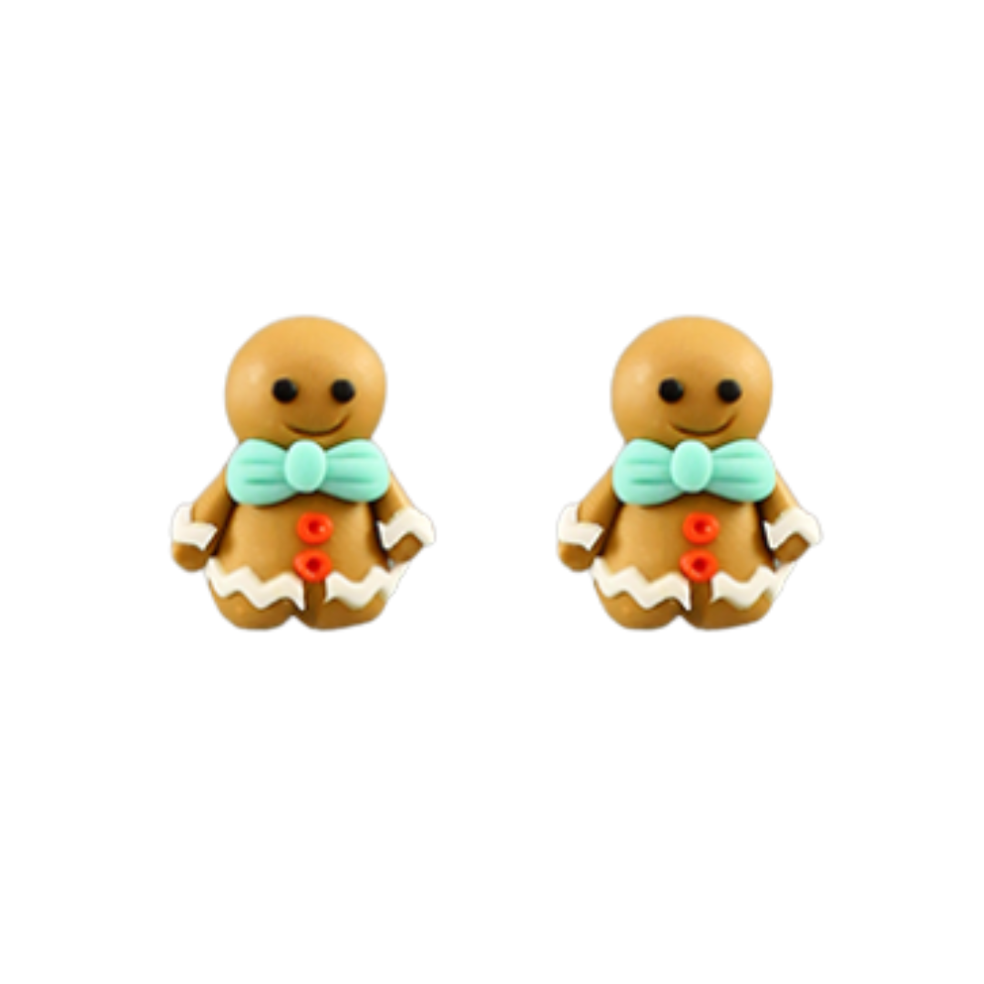 Gingerbread Man Clay Earrings