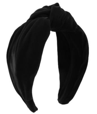 Black Velvet Knotted Headband