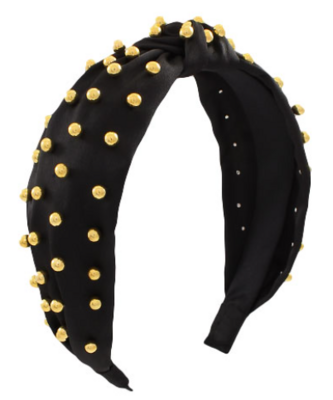 Black Gold Beaded Headband