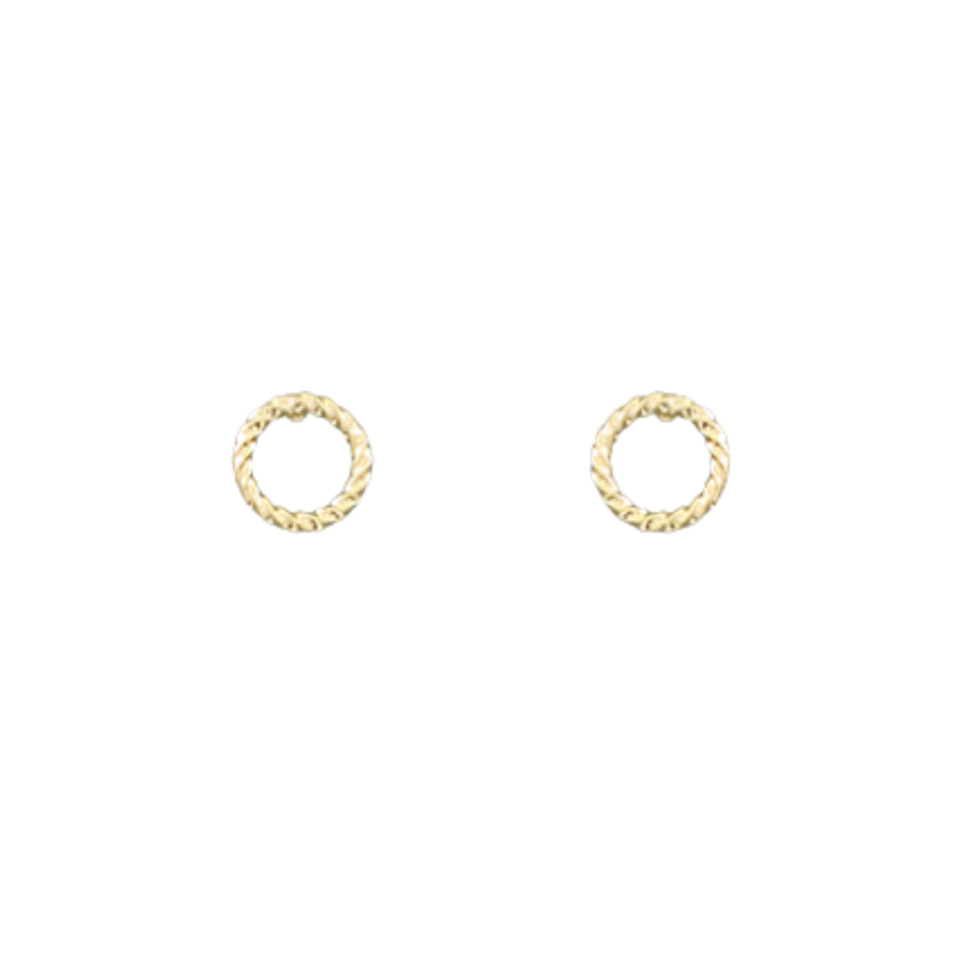Gold Rope Circle Earrings