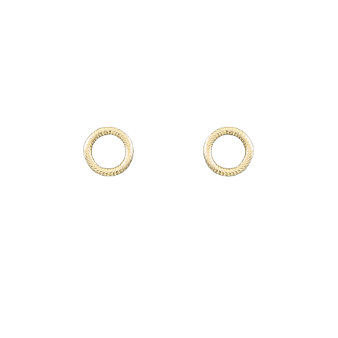 Gold Circle Textured Earrings