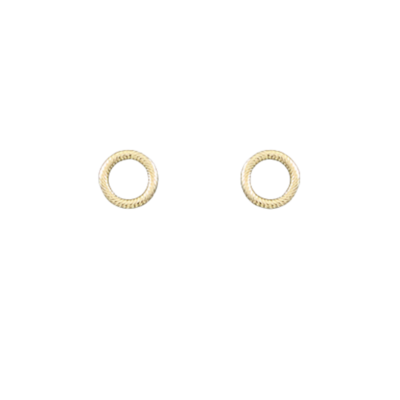 Gold Circle Textured Earrings