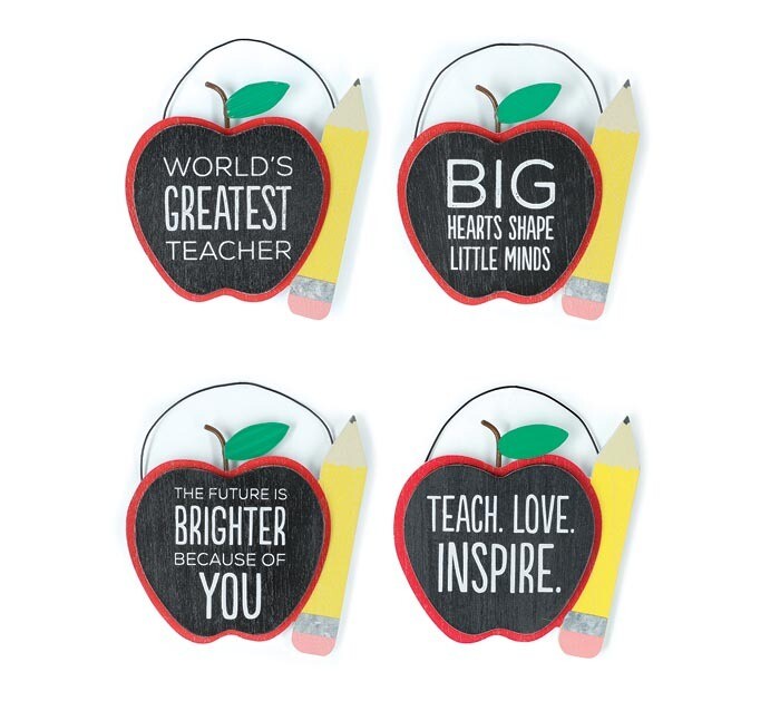 Apple Pencil Teacher Ornament