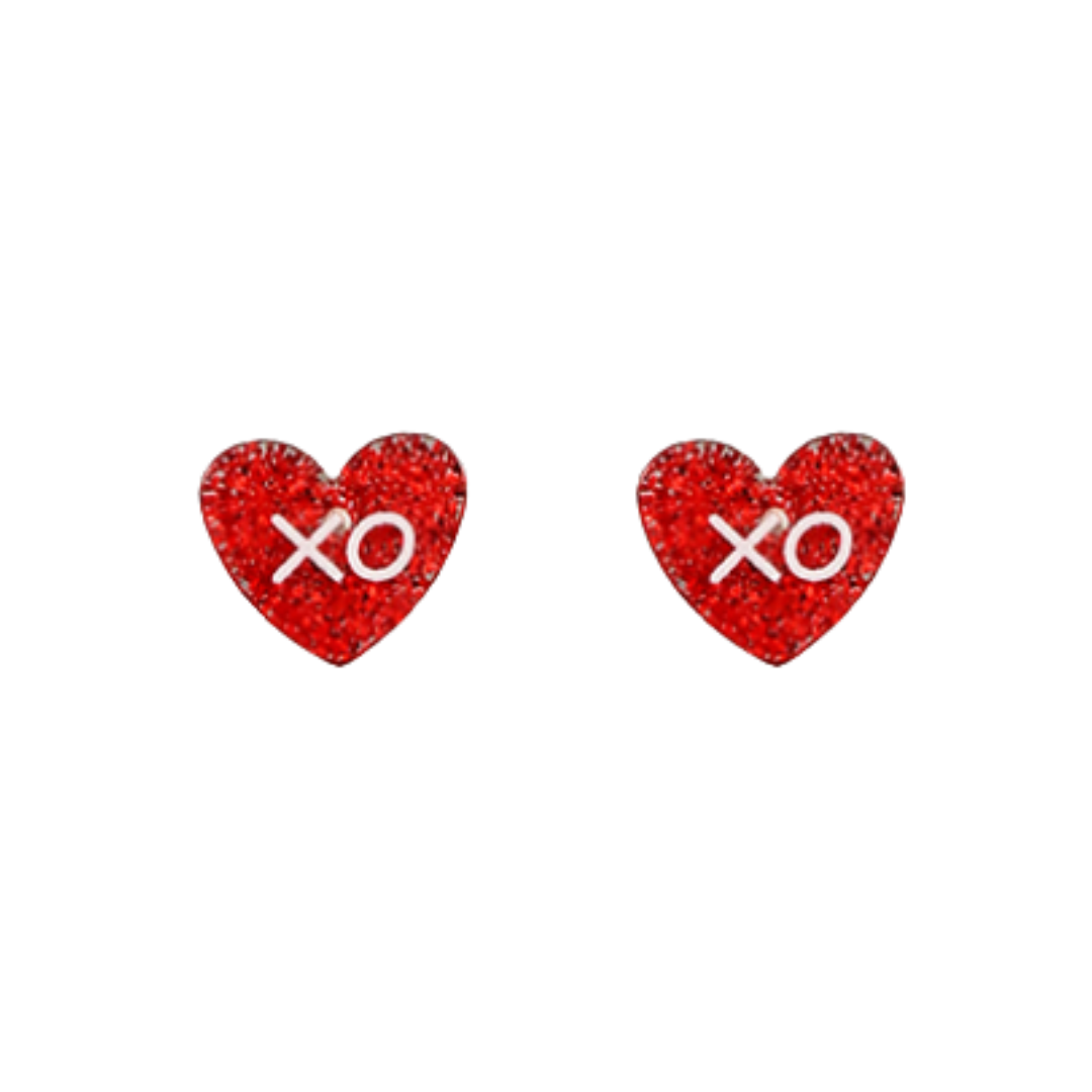 XO Heart Studs