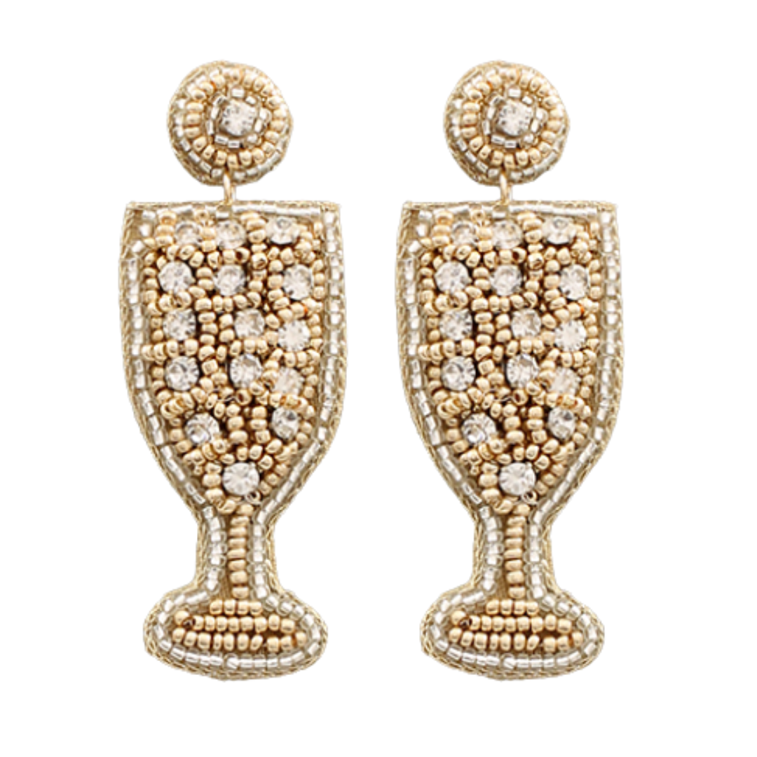 Gold Champagne Dangle Earrings
