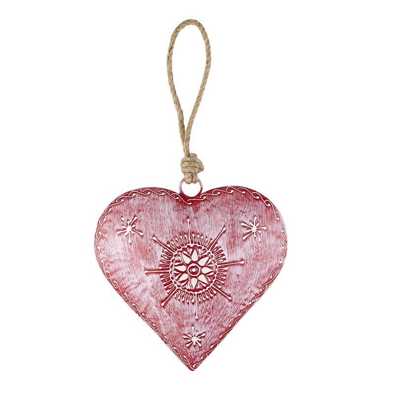 Lg Red Heart Design Ornament
