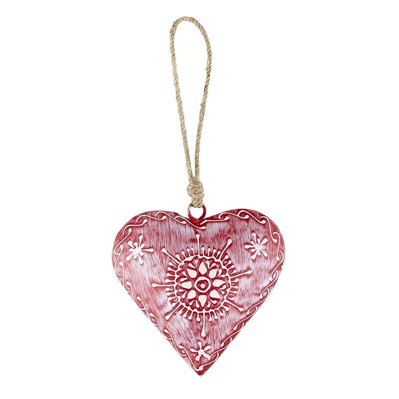 Sm Red Heart Design Ornament
