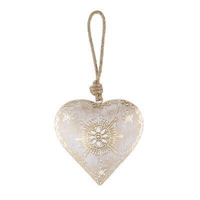 Med Gold Heart Design Ornament