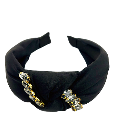 Black Marquis Crystal Knotted Headband