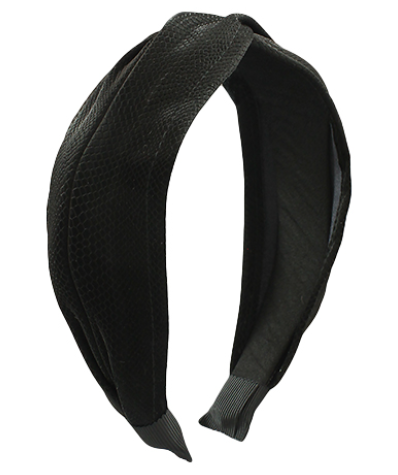 Black Twisted Leather Headband