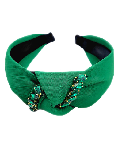 Green Marquis Crystal Knotted Headband