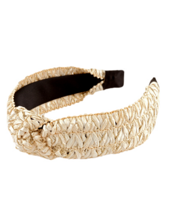 Ivory & Gold Knotted Rattan Headband