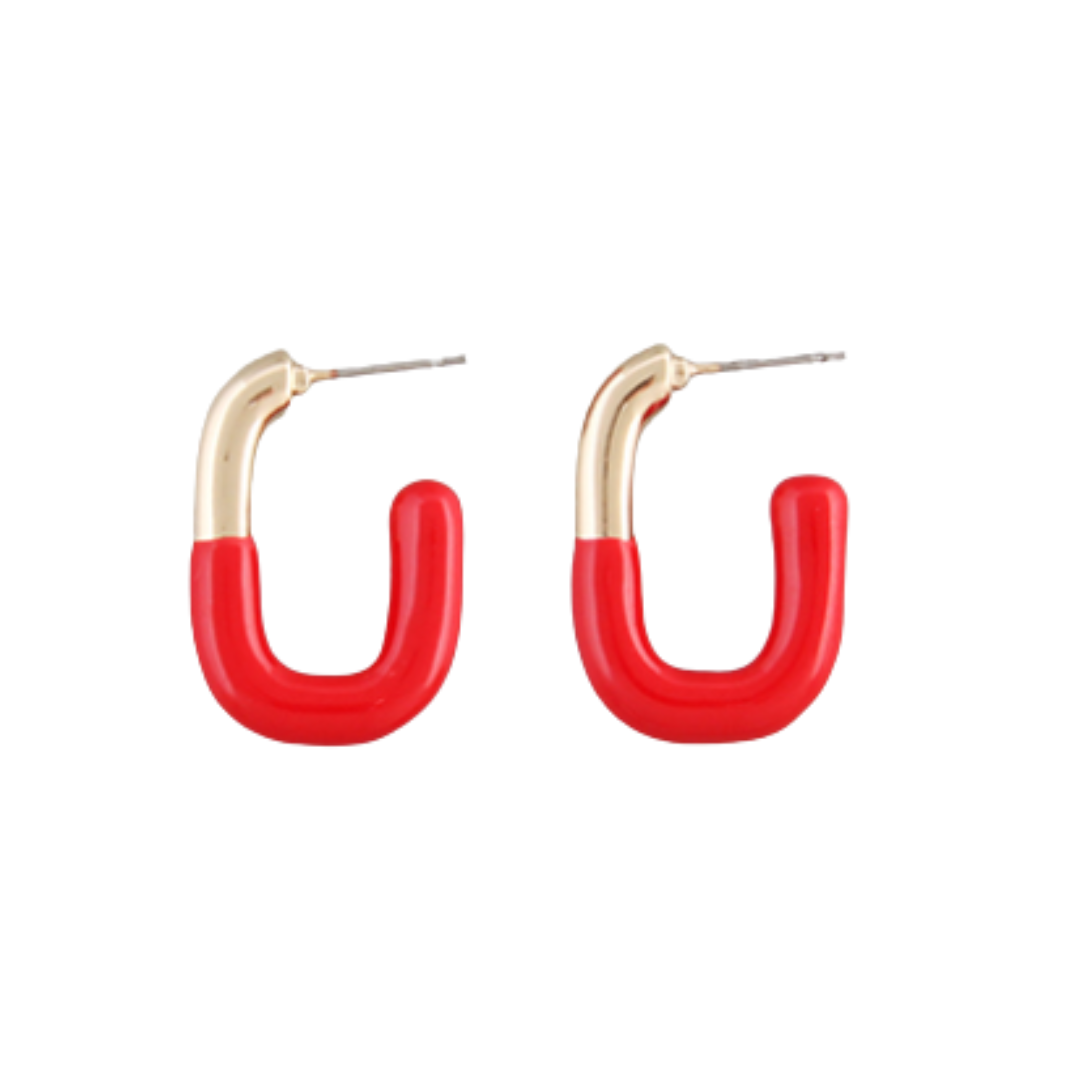 Red & Gold Oval Hoops
