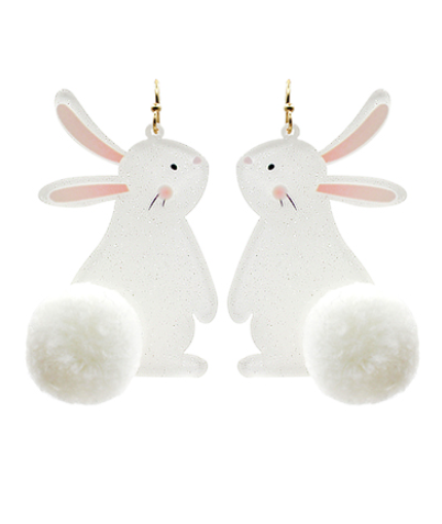 Easter Bunny Pom Earrings