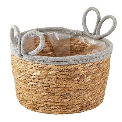 Lg Gray Handled Basket