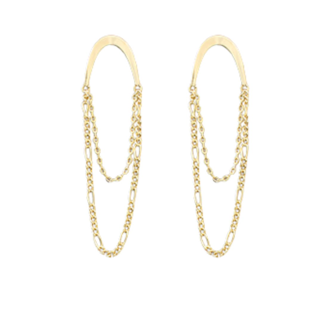 Gold Arch Chain Earrings