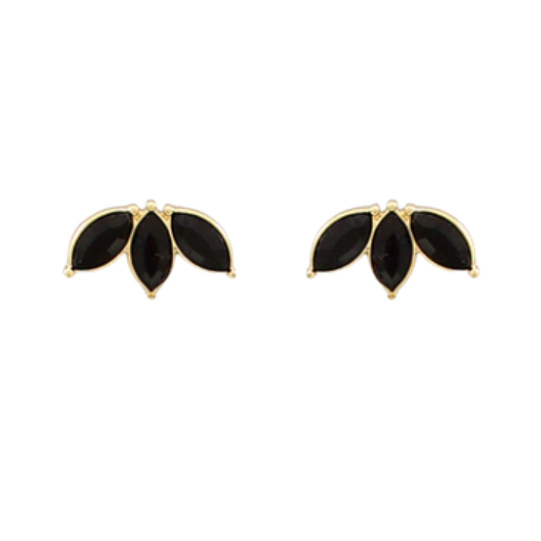 Black Marquise Bead Earrings