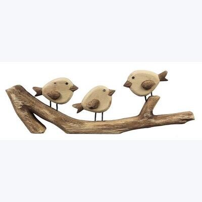 Wooden Birds On Branch