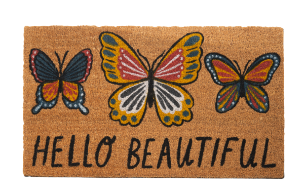 Hello Beautiful Butterfly Doormat