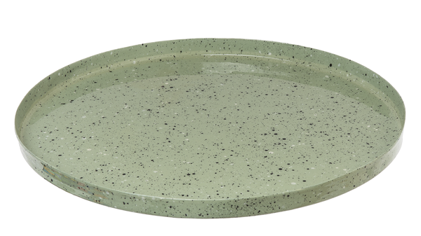 Lg Round Speckled Mint Tray