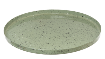 Med Round Speckled Mint Tray