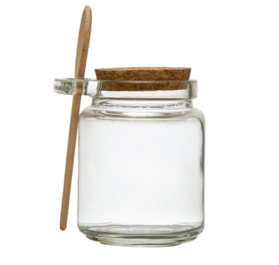 Sm Glass Jar w/ Wooden Spoon