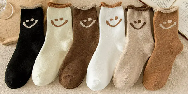 Neutral Smiley Socks