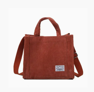 Red Corduroy Tote