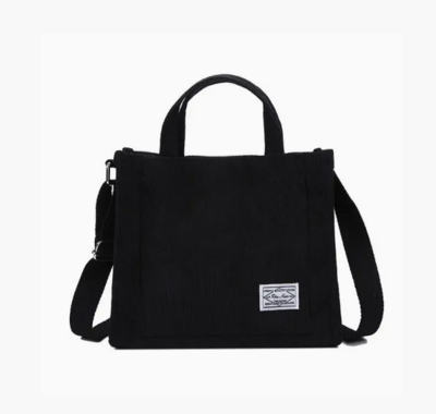 Black Corduroy Tote