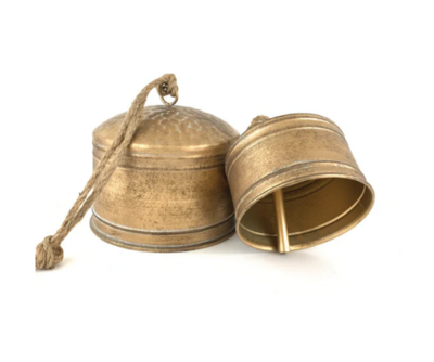 Lg Round Antique Gold Bell