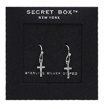 Sterling Silver Cross Dangle Earrings