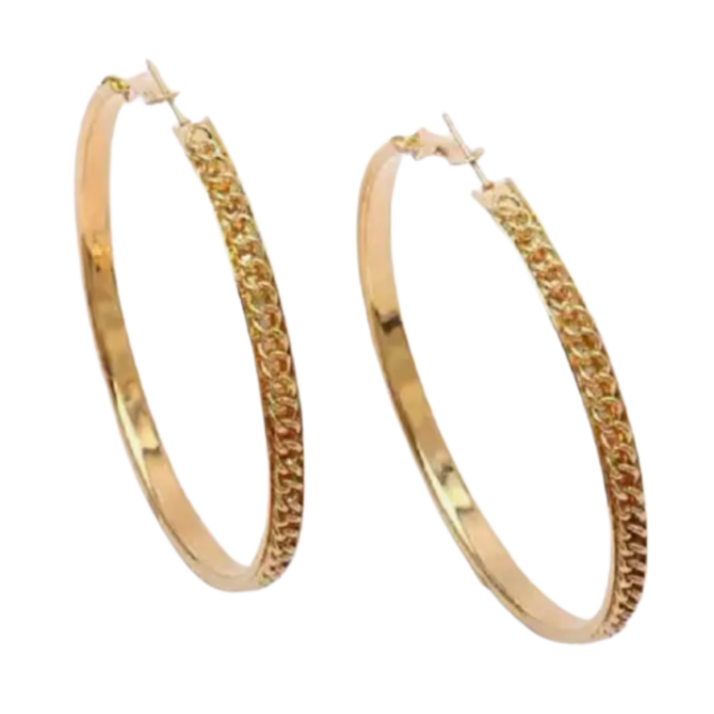 Large Gold Chain Hoops