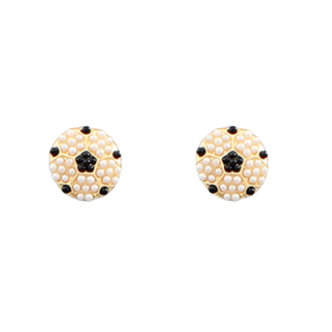 Soccer Ball Seed Bead Earrings