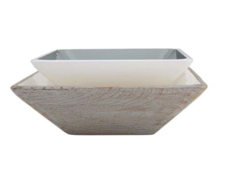 Lg Gray/White Enamel Bowl